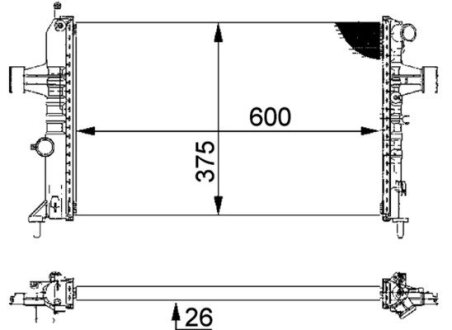 Радиатор интеркулера mahle knecht CR227000P
