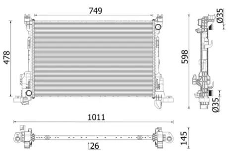 Радиатор интеркулера mahle knecht CR2637000P