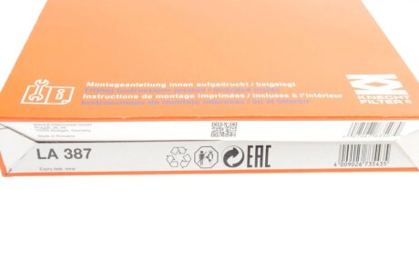 Фильтр салона mahle knecht LA387