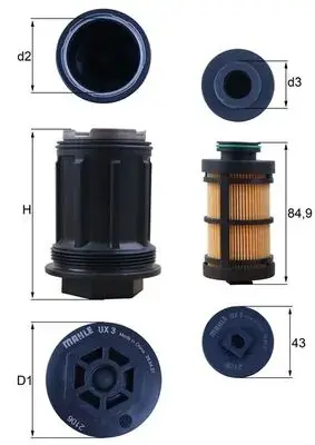 Фільтр картерних газів Mahle knecht UX3KIT (фото 1)