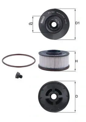 Фільтр паливний Mahle HYUNDAI/KIA Santa Fe/Sorento ''2.0-2.2 CRDI ''15-21 Mahle knecht KX591D (фото 1)