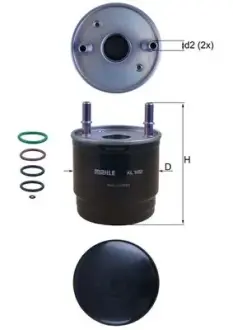 Фільтр паливний mahle knecht KL1002D Киа Рио 4