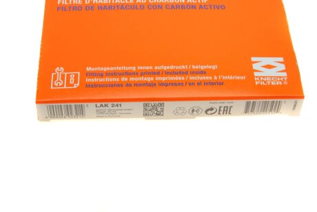 Фильтр салона mahle knecht LAK241