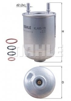 Фильтр топливный mahle knecht KL485/19D
