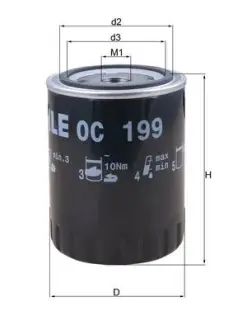 Масляний фільтр Mahle knecht OC199