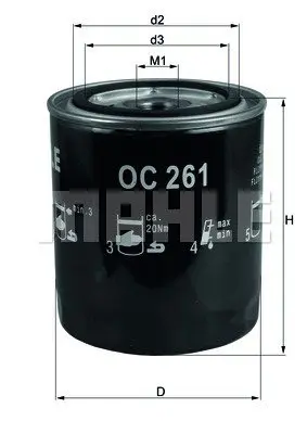 Масляный фильтр mahle knecht OC261