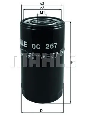 Масляний фільтр Mahle knecht OC267 (фото 1)