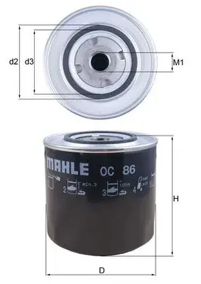 Масляний фільтр Mahle knecht OC 86 (фото 1)