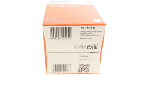 Масляный фильтр mahle knecht OX1712D