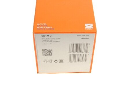 Масляный фильтр mahle knecht OX174D