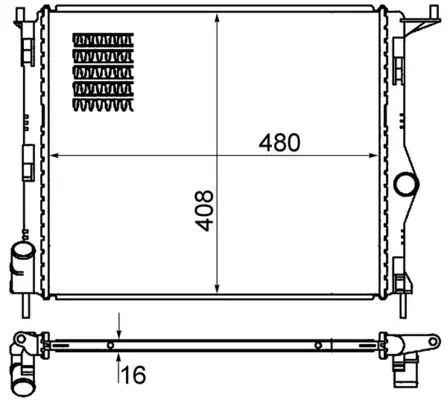 Радіатор DACIA LOGAN (LS_) mahle knecht CR1765000S