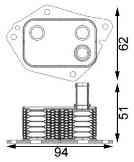 Радіатор масляний HYUNDAI/KIA \'\'1.4-1.7CRDi \'\' 05>> mahle knecht ""CLC199000S"