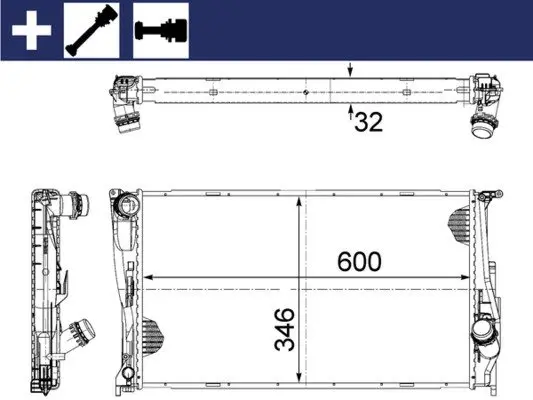 Радиатор охлаждения двигателя mahle knecht CR1083000S