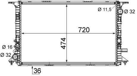 Радиатор охлаждения двигателя mahle knecht CR1201000S