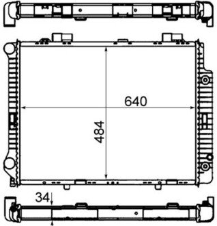 Радиатор охлаждения двигателя mahle knecht CR634000S