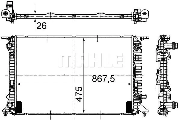 Радіатор охолодження двигуна Mahle knecht CR910000S (фото 1)