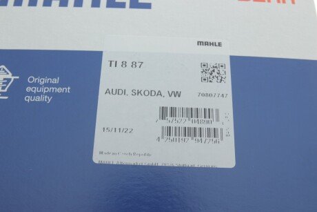 Термостат AUDI; SEAT; SKODA; VW (Mahle) mahle knecht TI887