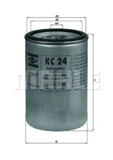 Паливний (топливный) фільтр Mahle knecht KC24