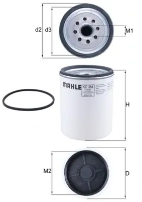Паливний (топливный) фільтр Mahle knecht KC384D (фото 1)