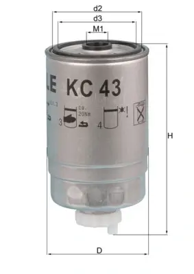 Топливный фильтр mahle knecht KC43