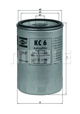 Топливный фильтр mahle knecht KC6