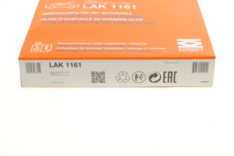 Угольный фильтр салона mahle knecht LAK1161