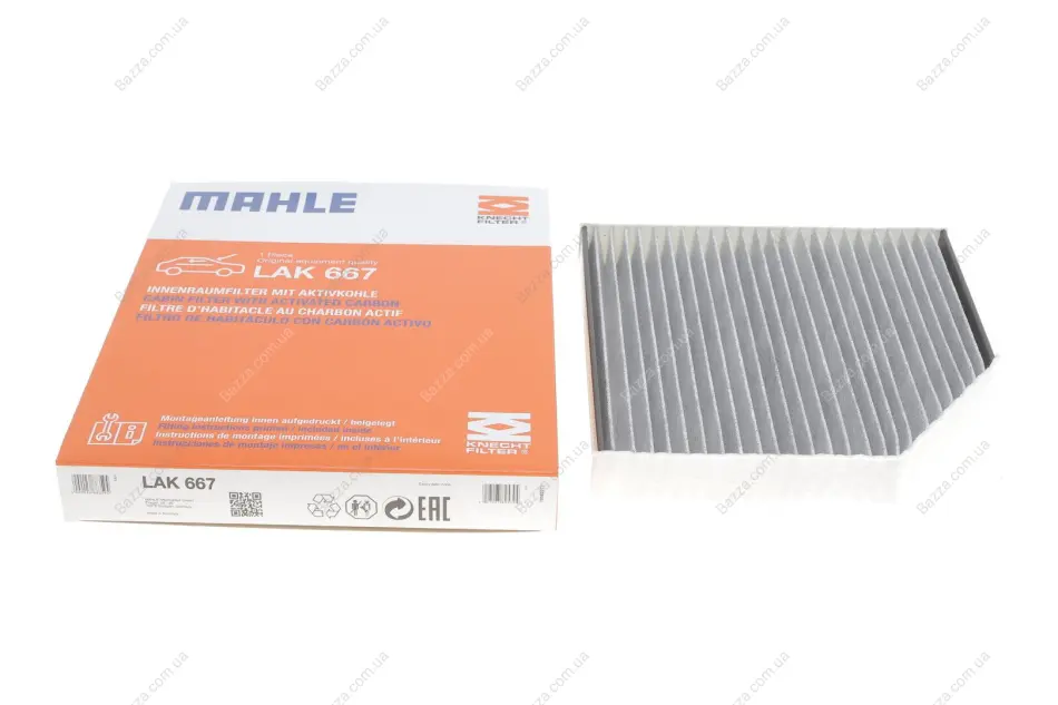 Угольный фильтр салона mahle knecht LAK667