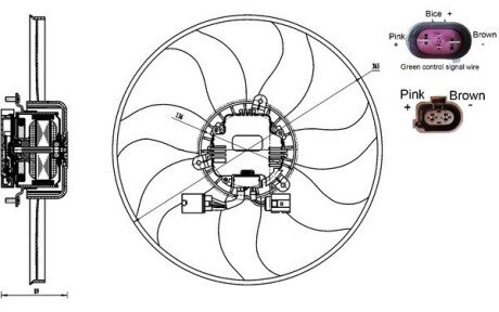 Вентилятор охлаждения радиатора mahle knecht CFF170000S на Шкода Октавия а5