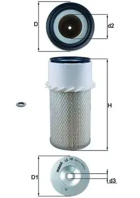 Воздушный фильтр mahle knecht LX16