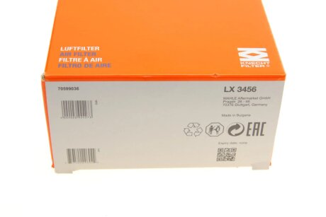 Воздушный фильтр mahle knecht LX3456