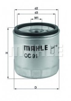 Масляный фильтр mahle knecht OC91D1