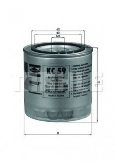 Паливний (топливный) фільтр mahle knecht KC59