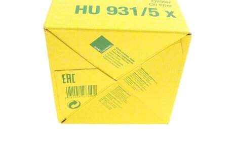 Масляный фильтр mann HU9315X