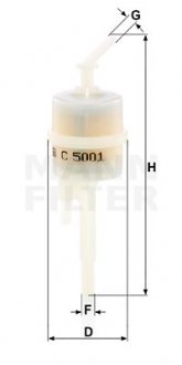 Топливный фильтр mann C5001