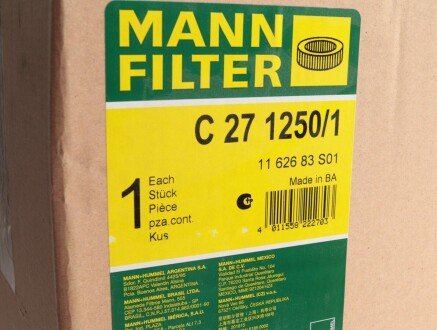 Фильтр воздушный mann C2712501