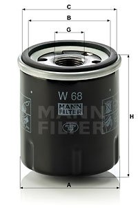 Масляный фильтр mann W 68