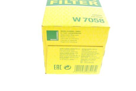 Масляный фильтр mann W7058