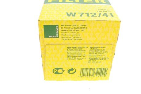 Масляный фильтр mann W71241