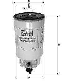 Паливний (топливный) фільтр mann WK 1040/1 X
