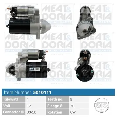 MEAT&DORIA DB Стартер 12V 2,2KW W124/202,210/211, Vito, Sprinter meat & doria 5010111