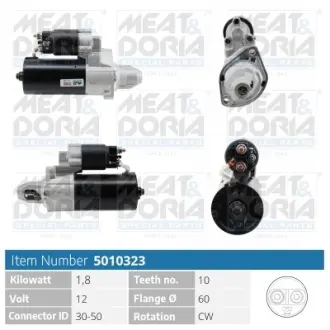 MEATDORIA DB стартер 12V 1.7kW W204/211/212/220/221,Sprinter,Vito,Chrysler meat & doria 5010323