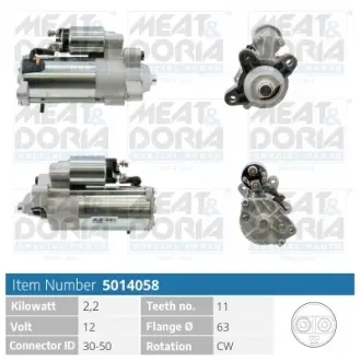 MEATDORIA FORD стартер C-Max,Focus,Galaxy,Kuga,Mondeo,S-Max meat & doria 5014058