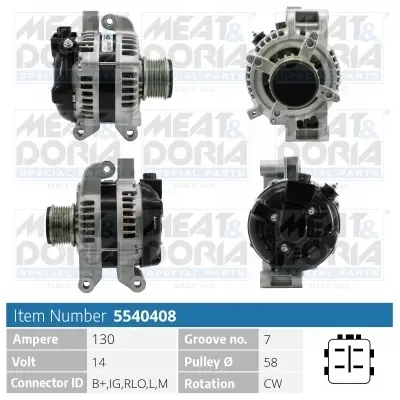 MEATDORIA TOYOTA Генератор AVENSIS 2.0, 2.2 08-, RAV 4 III 2.2 05-, LEXUS meat & doria 5540408