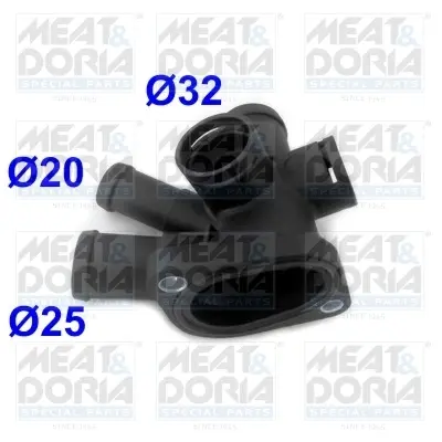 MEATDORIA VW Фланець охолоджувальної рідини GOLF,VENTO 1.6 96-97 meat & doria 93186