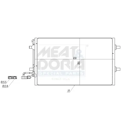 MEAT&DORIA VOLVO Радіатор кондиціонера (конденсатор) C30, C70 II, S40 II, V50 07- meat & doria 991035