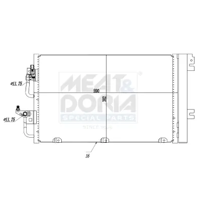 MEAT&DORIA OPEL Радіатор кондиціонера (конденсатор) з осушувачем Astra H, Zafira B meat & doria 991064