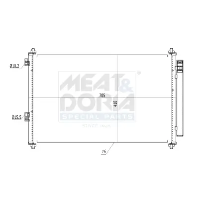MEATDORIA TOYOTA Радіатор кондиціонера (конденсатор) Previa III, Rav 4 III 05- meat & doria 991065