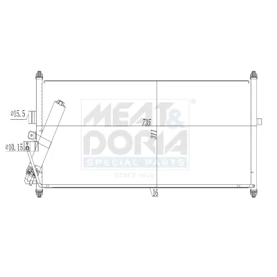 MEAT&DORIA NISSAN Радіатор кондиціонера (конденсатор) ALMERA II 1.5 03-, PRIMERA 1.9 02- meat & doria 991187