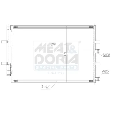MEAT&DORIA FORD Радіатор кондиціонера (конденсатор) з осушувачем Tourneo Custom, Transit Custom 12- meat & doria 991194