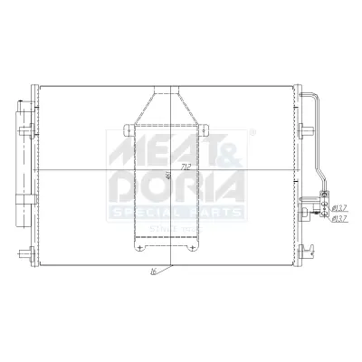 MEAT&DORIA DB Радіатор кондиціонера (конденсатор) з осушувачем SPRINTER 3.5-t, 3-t, 4.6-t, 5-t Meat & Doria 991296 (фото 1)